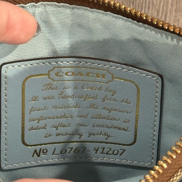 COACH Brown With Blue Signature Crossbody Handbag - Picture 4 of 14